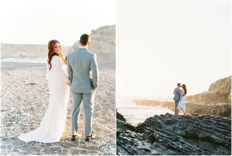  montana de oro state beach sunset photos with bride and groom on rocks 