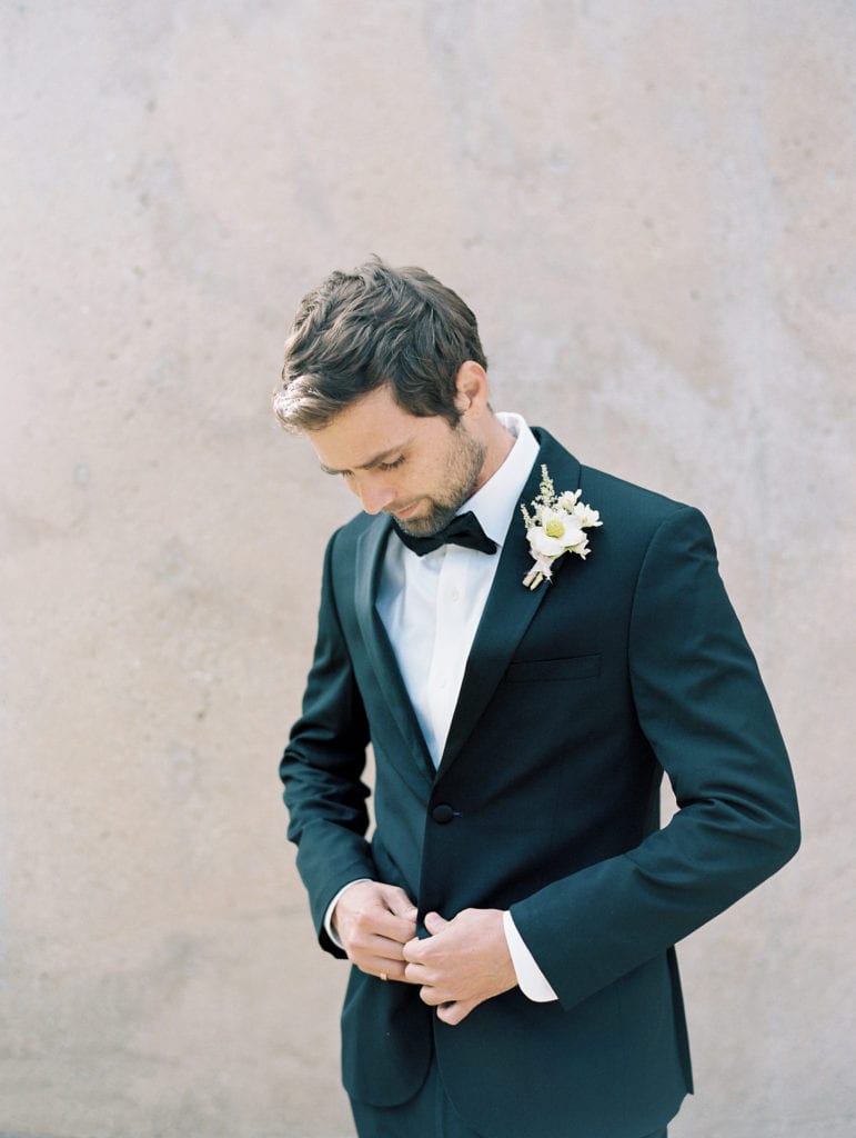 Handsome groom portrait during a wedding day